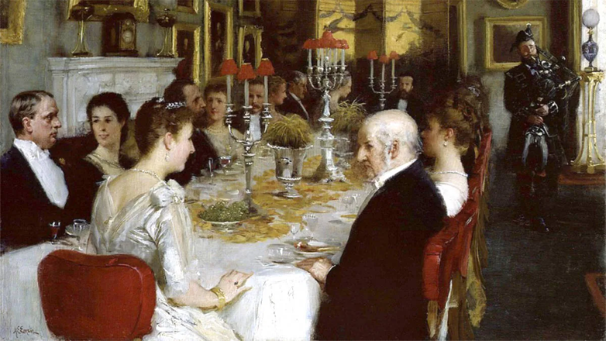 Convives attablés lors d’un dîner de cérémonie