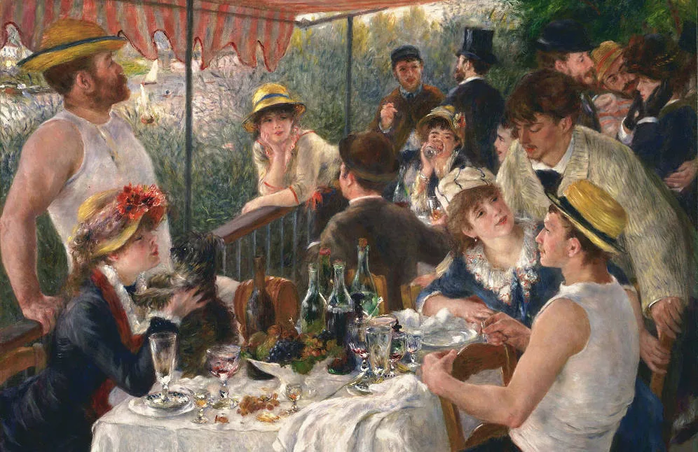 Convives à table, gravure de mœurs