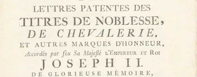 Lettres patentes anciennes portant mention de marques de noblesse