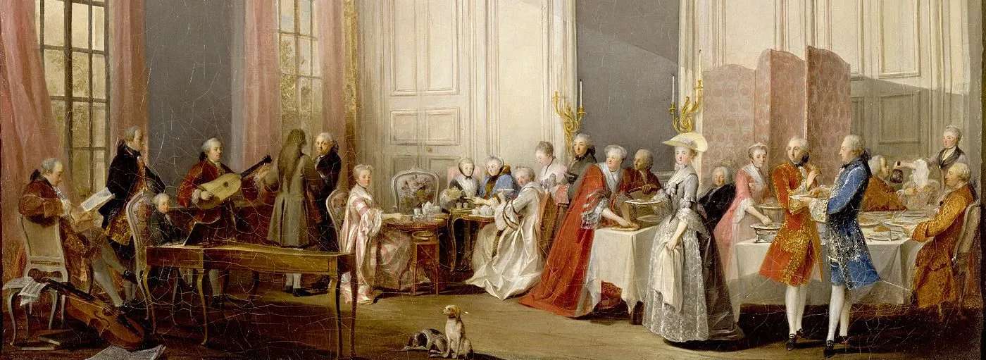 Scène de salon au XVIIIe siècle